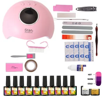 

Nail Art Manicure Set 8ml Color Gel Nail Polish UV LED Lamp Dryer Base Top Coat