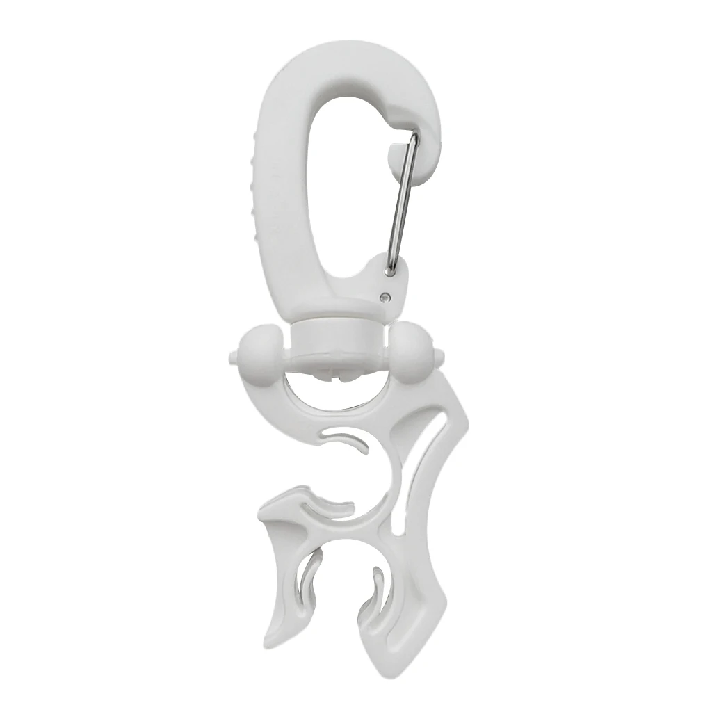 Underwater Scuba Diving Double BCD Hose Retainer Holder with Folding Clip - Holds up to 2 Hoses -White