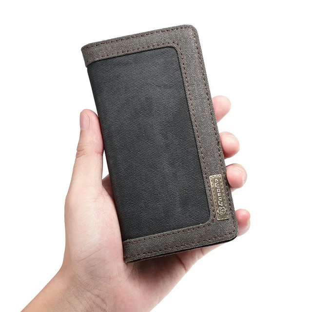 CaseMe-кошелек, Джинсовый чехол для IPhone 11 Pro X XS Max XR, Магнитный слот для карт, Ретро кошелек, сумка, чехол для IPhone 6S 7 8 Plus 5SE, чехол - Цвет: Черный