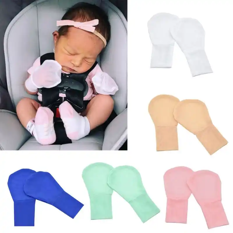 solid color baby mittens