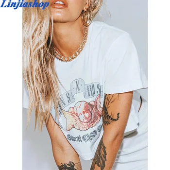 

Fashion T-shirt girl high quality soft cotton fabric summer tops women plus size white tees streetwear easy fit femme vestidos