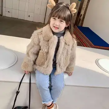 

2020 Winter Girls Faux Fur Coat Elegant Baby Girls Fake Fur Jackets Coats Warm Parka Kids Outerwear Clothes Thick Overcoat W959
