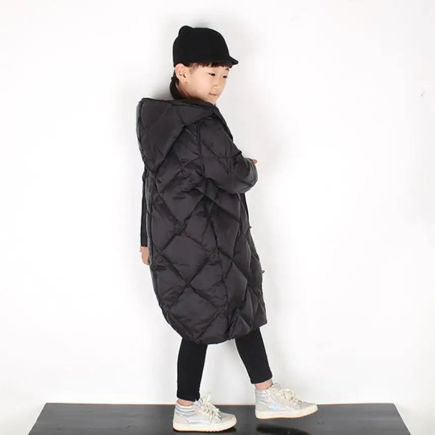 

Children's down jacket 2019 winter new hooded warm jacket for boy girls long sleeve thicker outwear modis kids down jacket Y1908