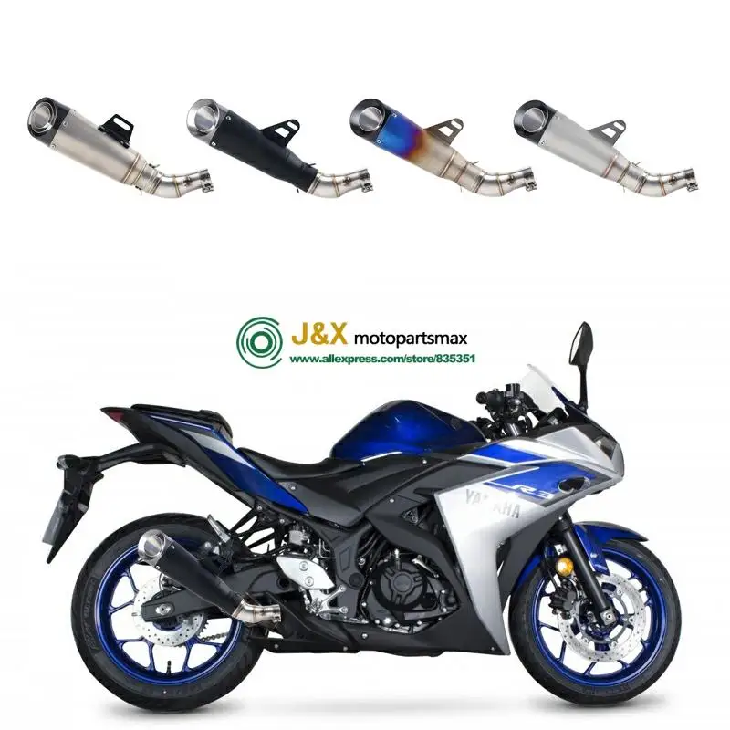 MT-03 MT03 мотоцикл глушитель трубы среднего звенья трубы Escape для YAMAHA YZF-R3 R3 R25 R30 слипоны