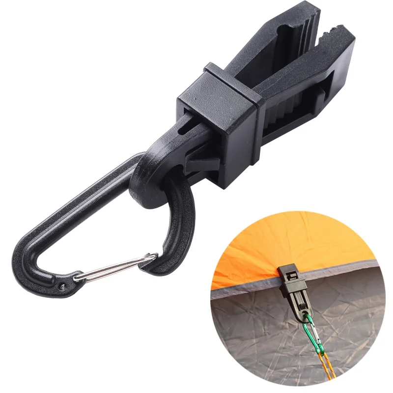 

Tent Clip + Carabiner Awning Wind Rope Awnings Clamp Outdoor Camping Plastic Clip Tents Accessories high quality