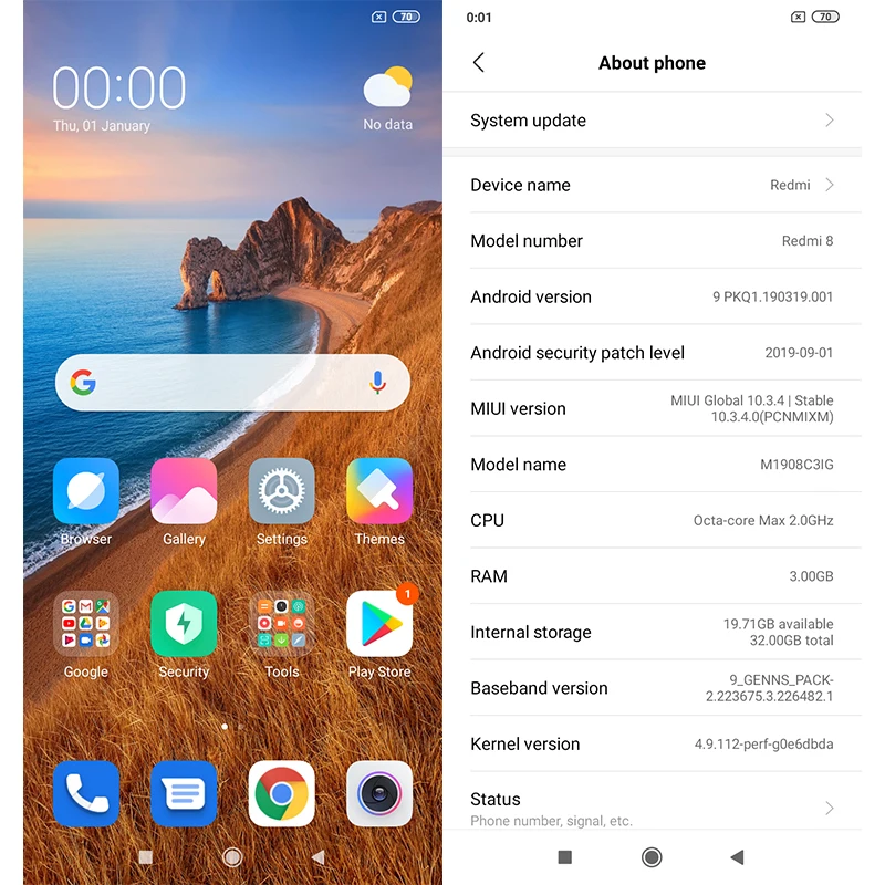 Смартфон Xiaomi Redmi 8 с глобальной прошивкой, 32 ГБ, 3 Гб, Восьмиядерный процессор Snapdragon 439, аккумулятор 5000 мАч, двойная камера 12 МП, экран 6,22 дюйма, CE