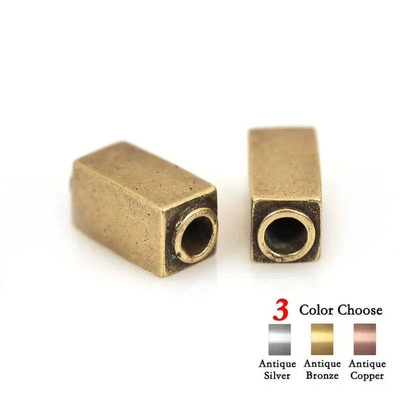

Magic fish copper Beads Bracelet Rectangle DIY Spacer Beads fit for Nylon Braided Bracelet Jewelry Making Supplies 12x6mm 1Pcs