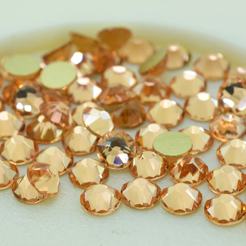 

New Star Faced (8 big + 8 small) ss20 (4.8-5.0mm) and ss16 (3.8-4.0mm) Lt.Peach Color Glue On Non-hotfix Rhinestones