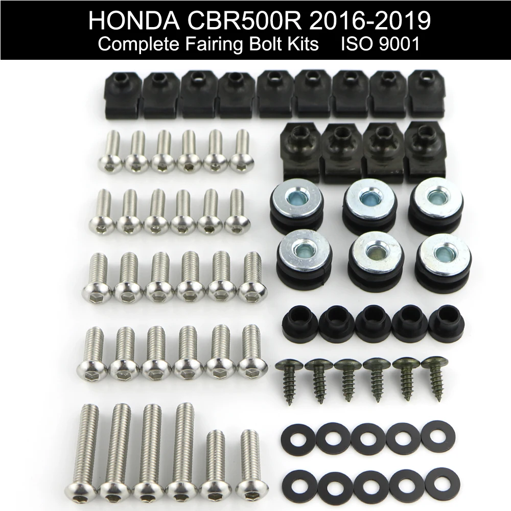 

For HONDA CBR 500R 2016-2019 CBR500R 2016 2017 2018 2019 Motorcycle Complete Full Fairing Bolts Kit Fairing Clip Stainless Steel