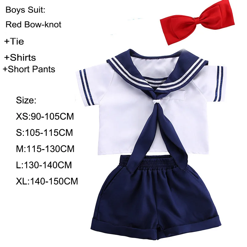 Boy Suit Матросская японская школьная форма; модная школьная юбка для девочек; одежда для маленьких девочек и мальчиков; нарядная одежда для чирлидеров; одежда для команды; корейский Детский костюм - Цвет: Boy Suit