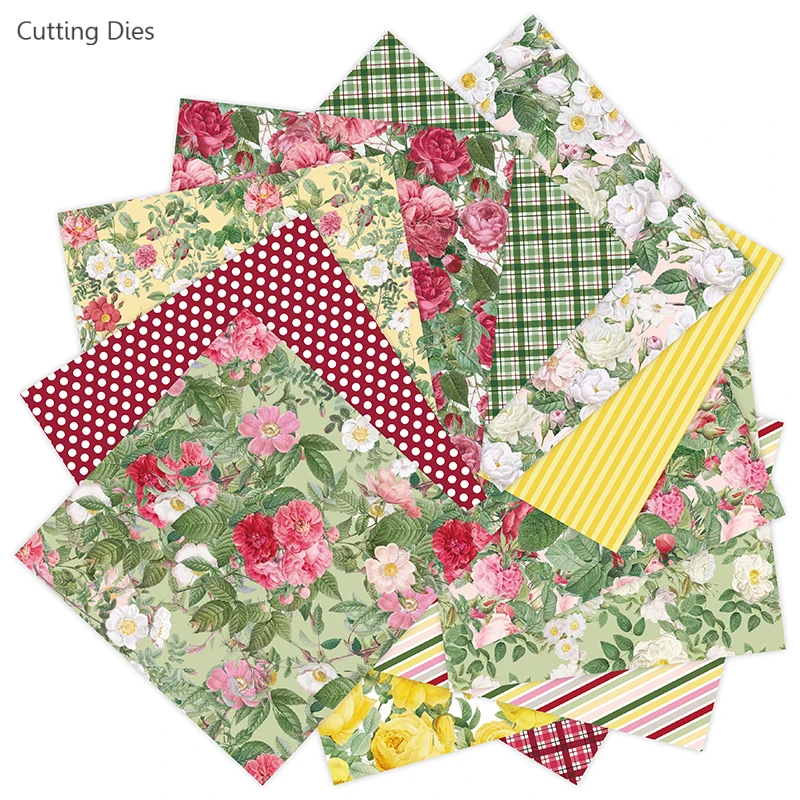 12Sheets/lot Flower Art Background Decorative Paper For Card Making DIY Scrapbooking Craft Happy Planner Journaling | Дом и сад