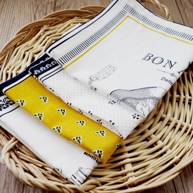 

Nordic Style Cotton Linen Napkin Mat Home Kitchen Printed Placemat Table Mat Kitchen Accessories For Dining Table Coasters