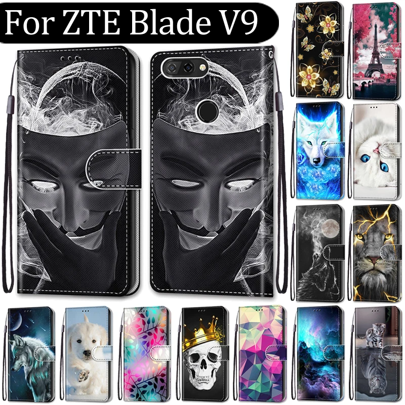 Чехол-Кошелек для zte Blade V9, чехол, кожаный роскошный флип-чехол для zte Blade V9, защитный чехол-подставка для мобильного телефона с отделением для карт