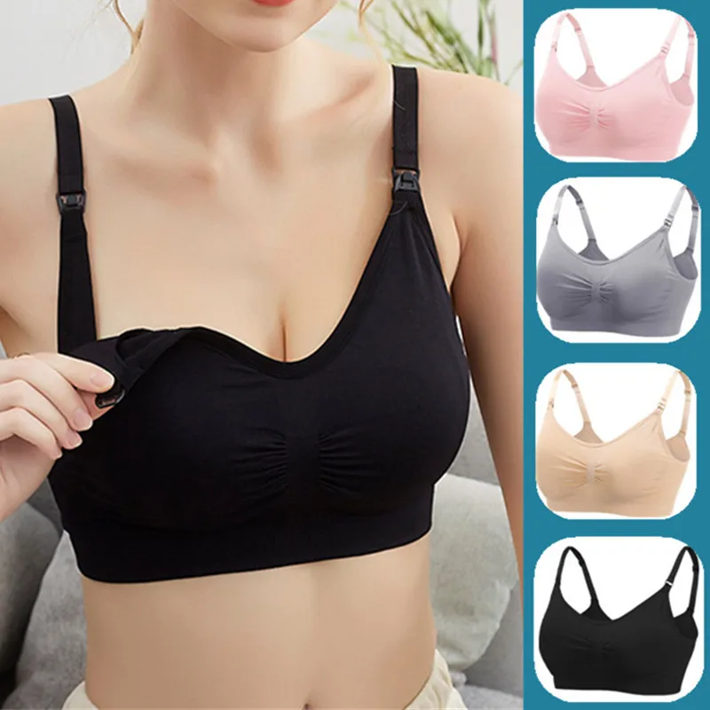 Comforty Women Feeding Pregnant Maternity Bra Breastfeeding Wire Free  Stretchy Soft Nursing Bralette - AliExpress