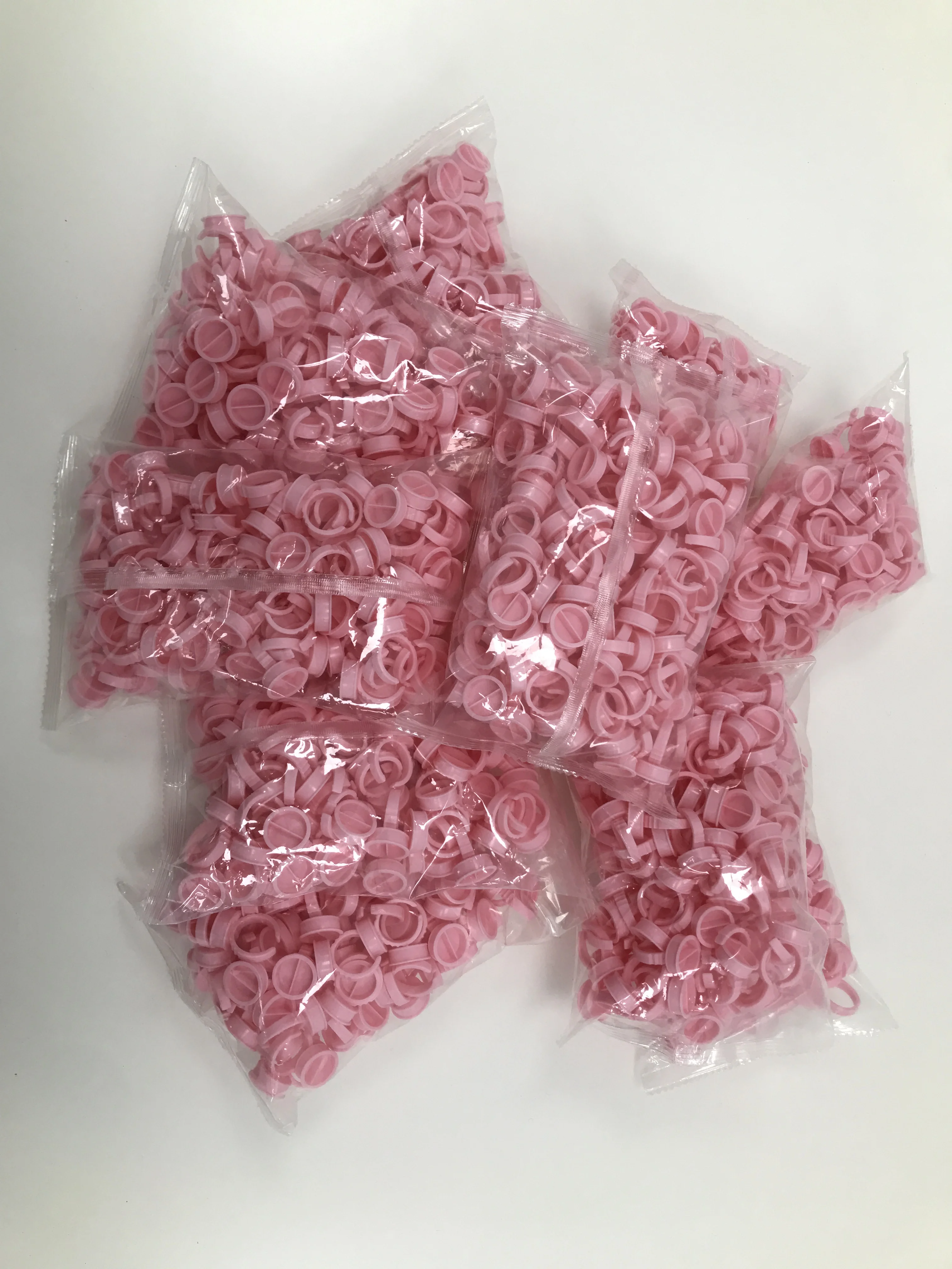 100 unids/pack de gran tamaño Microblading anillo tazas de plástico Rosa tazas de tinta para el pigmento titulares