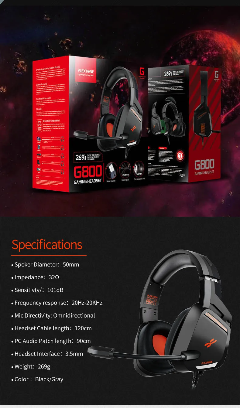 Plextone G800 Gaming Headset 7