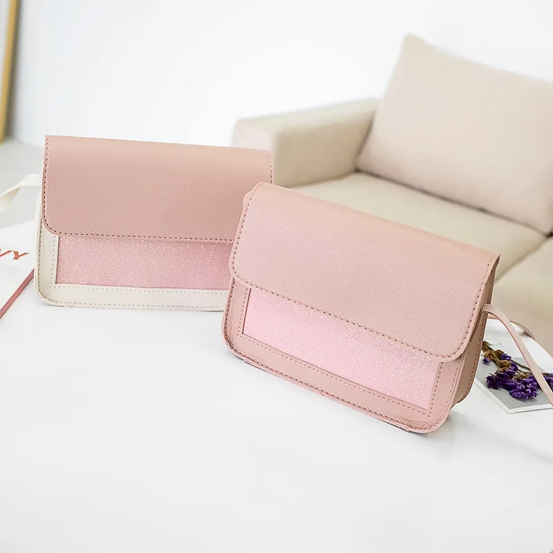 

New Style South Korea Dongdaemun Simple WOMEN'S Bag Retro Square Sling Bag PU Crossbody Bag Fashion Shoulder Bag