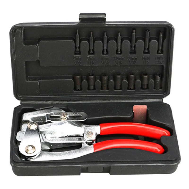 

top Selling 16 PCS Hole Pliers Tool Stainless Steel Copper Aluminum Sheet Metal Leather Plastic Manual Punches 22*11*5cm