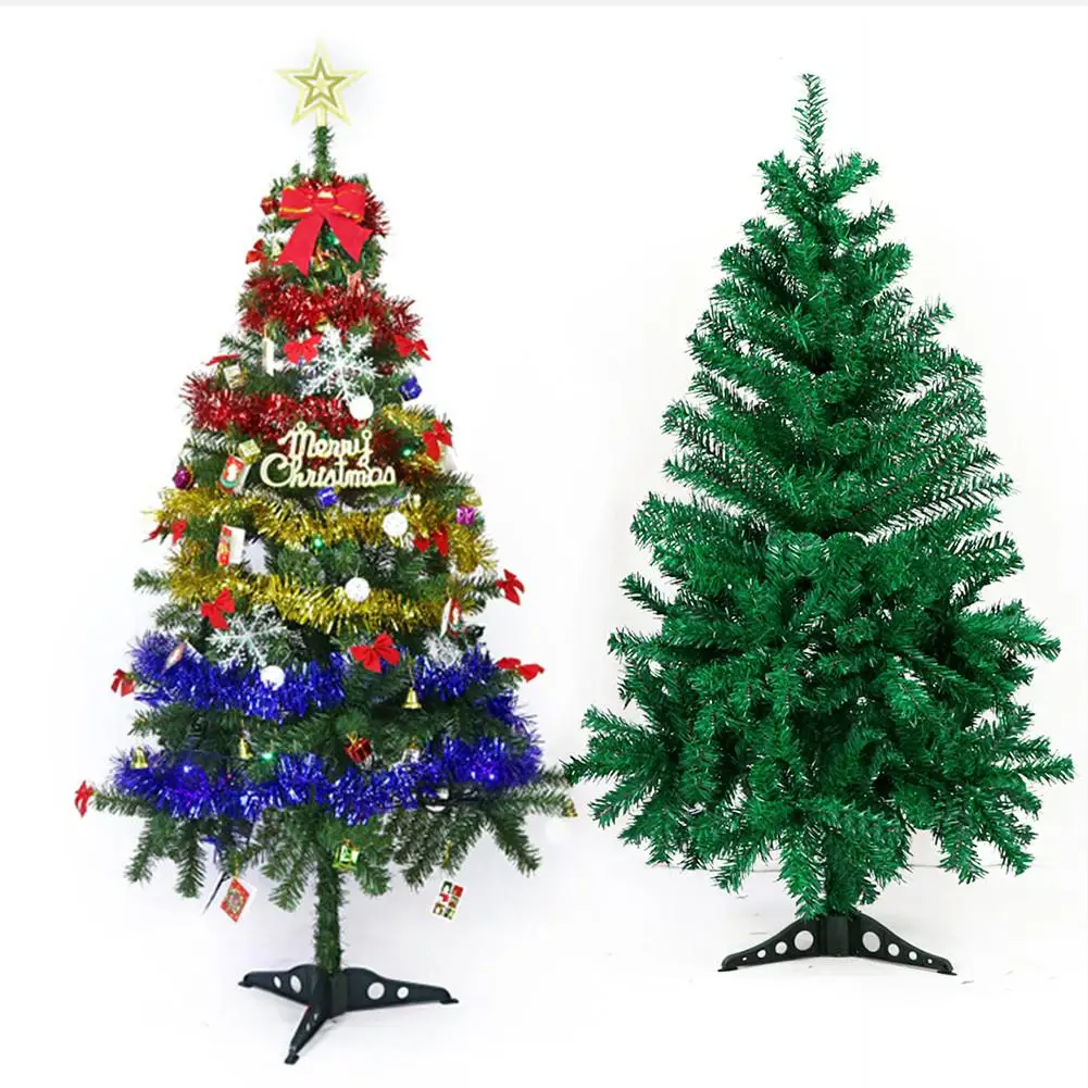 

120/150cm Christmas Tree Green Artificial Christmas Tree Decorations With Plastic Stand Holder Base For Christmas Home Party