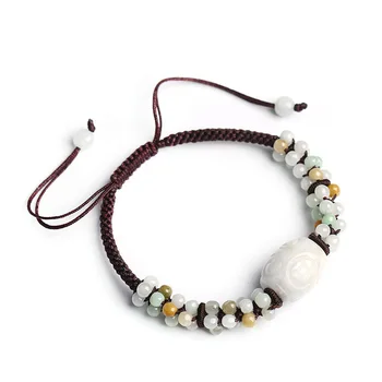 

Women Bracelets Bangles AAA Jadeite Emerald Bracelets Carvd Dragon Pattern Lucky Beads Bracelets Gift for Women's Jade Jewelry
