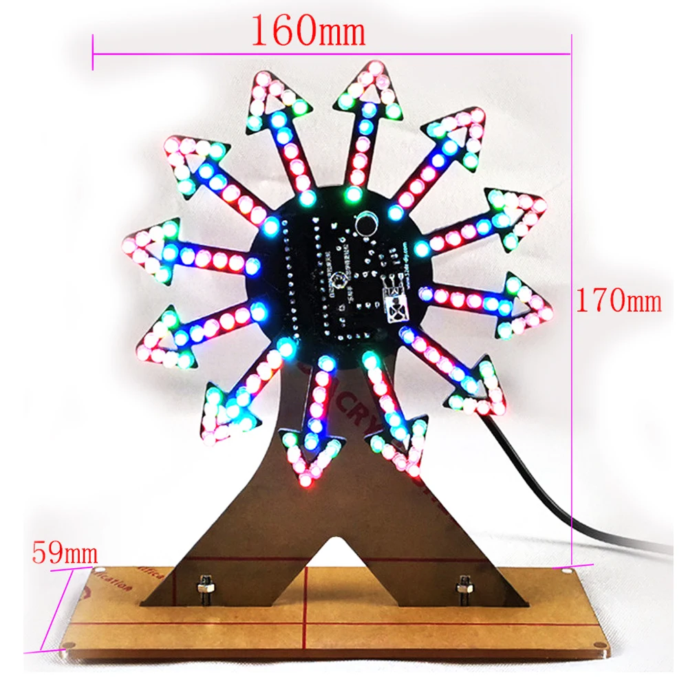 Remote Control Music Spectrum Electronic Kit DIY Bluetooth Ferris Wheel Model LED Light Kit Components 