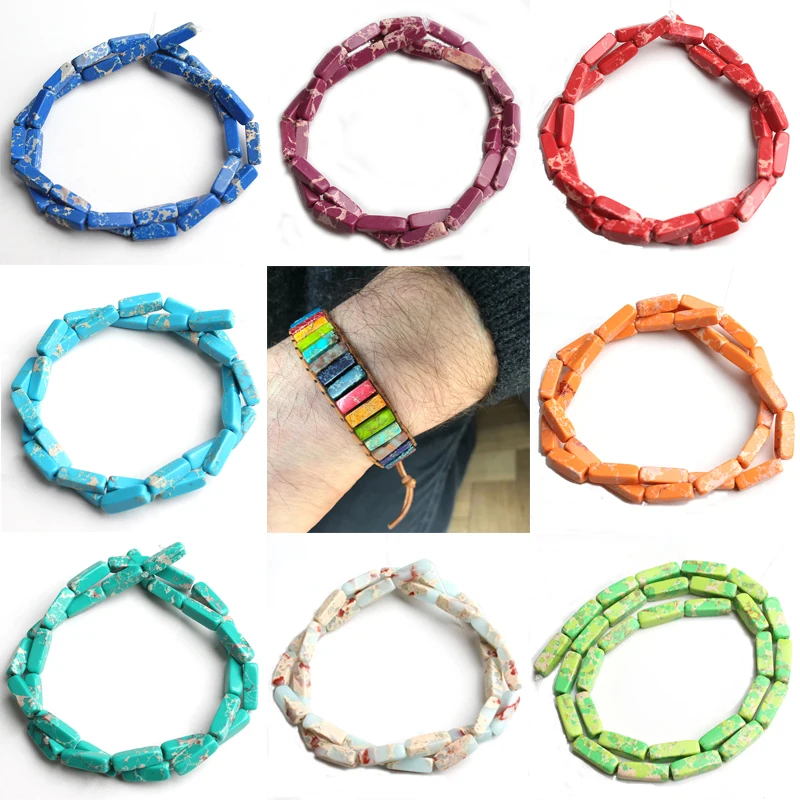 

Natural Sea Sediment Jaspers Stone Tube Beads For Jewelry Making 4*12mm Charm Whoe Stone Bracelet Creative Gifts