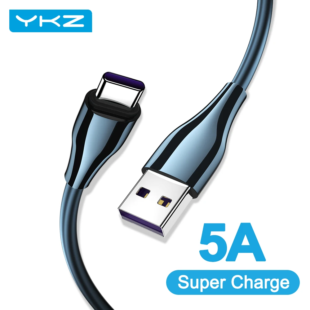 USB кабель YKZ, 5 А, суперзарядка, SCP Type C, кабель для быстрой зарядки Huawei P40 P30 Mate 40 Pro, кабель для быстрой зарядки Type C, кабель для Samsung QC 3.0 Charging 5…