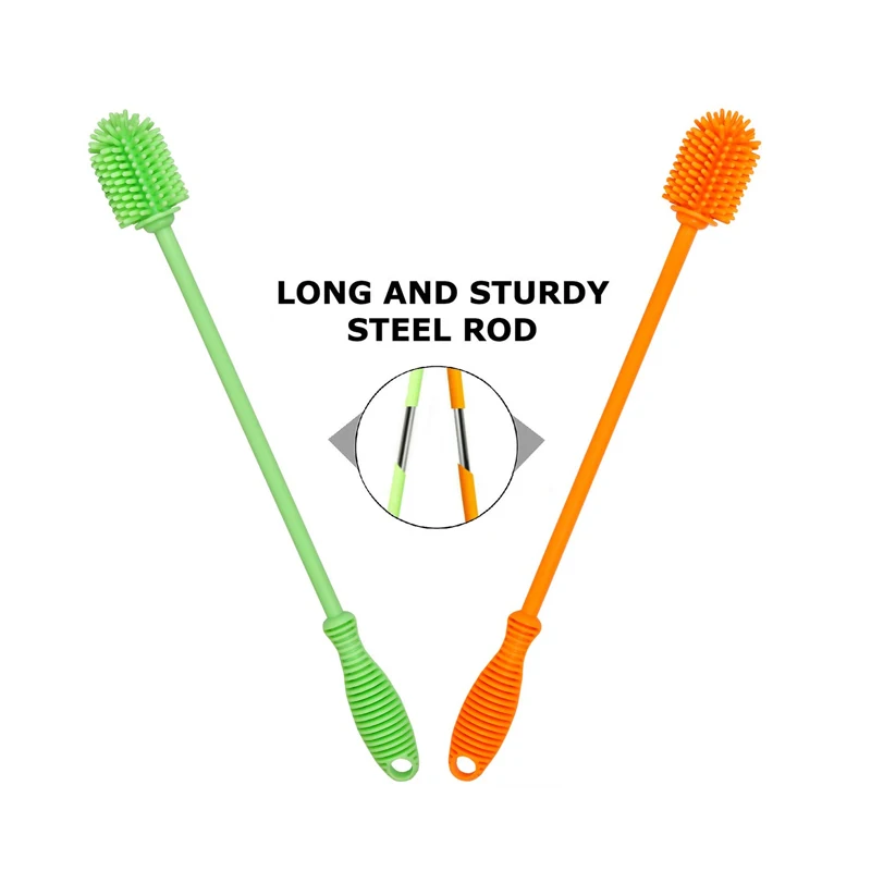 Silicone Bottle Brush Cleaner for Narrow Neck Containers Hydro Flask Vase Glassware LXY9
