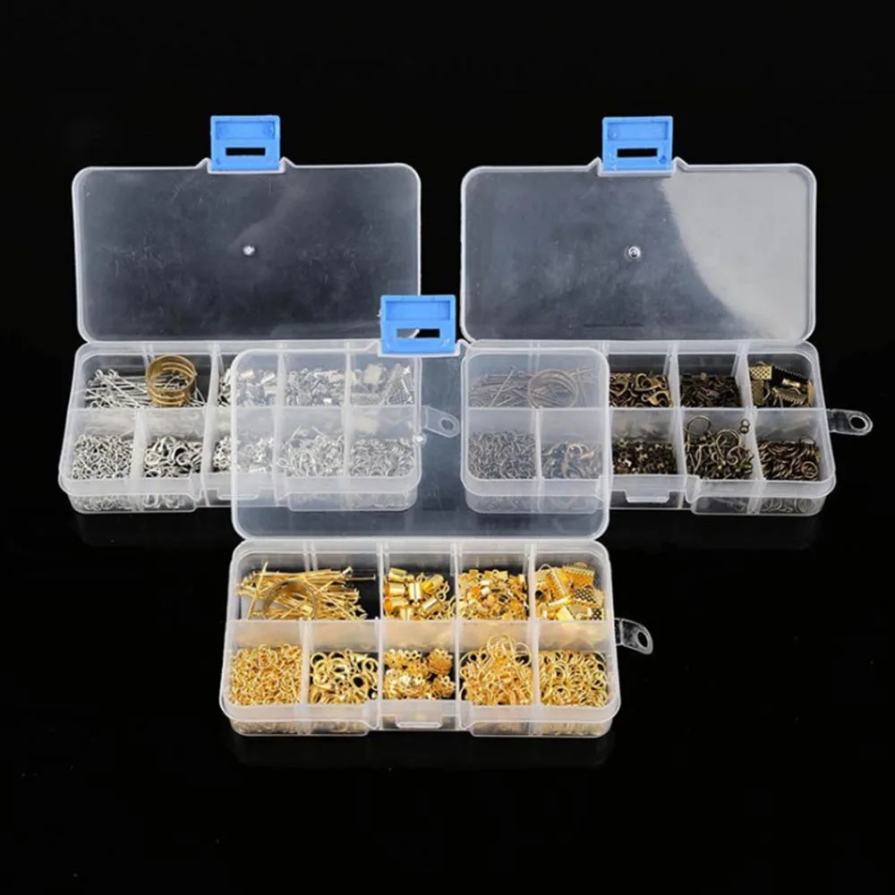 

1 коробка ювелирных изделий DIY Инструменты Набор открытые кольца прыжок карабины Пластиковые Заглушки Серьги Крючки бисер набор "сделай сам", с ручным пошивом расходные материалы для изготовления