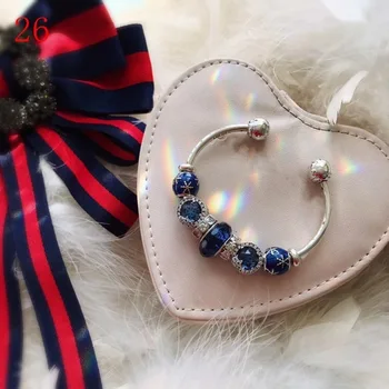 

high quality store 1:1 100% 925 silver sterling sea enamel open accounts freight wristband free