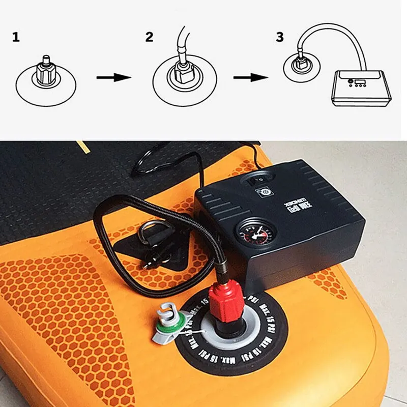 

Inflatable SUP Pump Adaptor Compressor Valve Converter SUP Valve Adapter Include 4 Air Valve Nozzles for Boat,Paddle Board, Bed