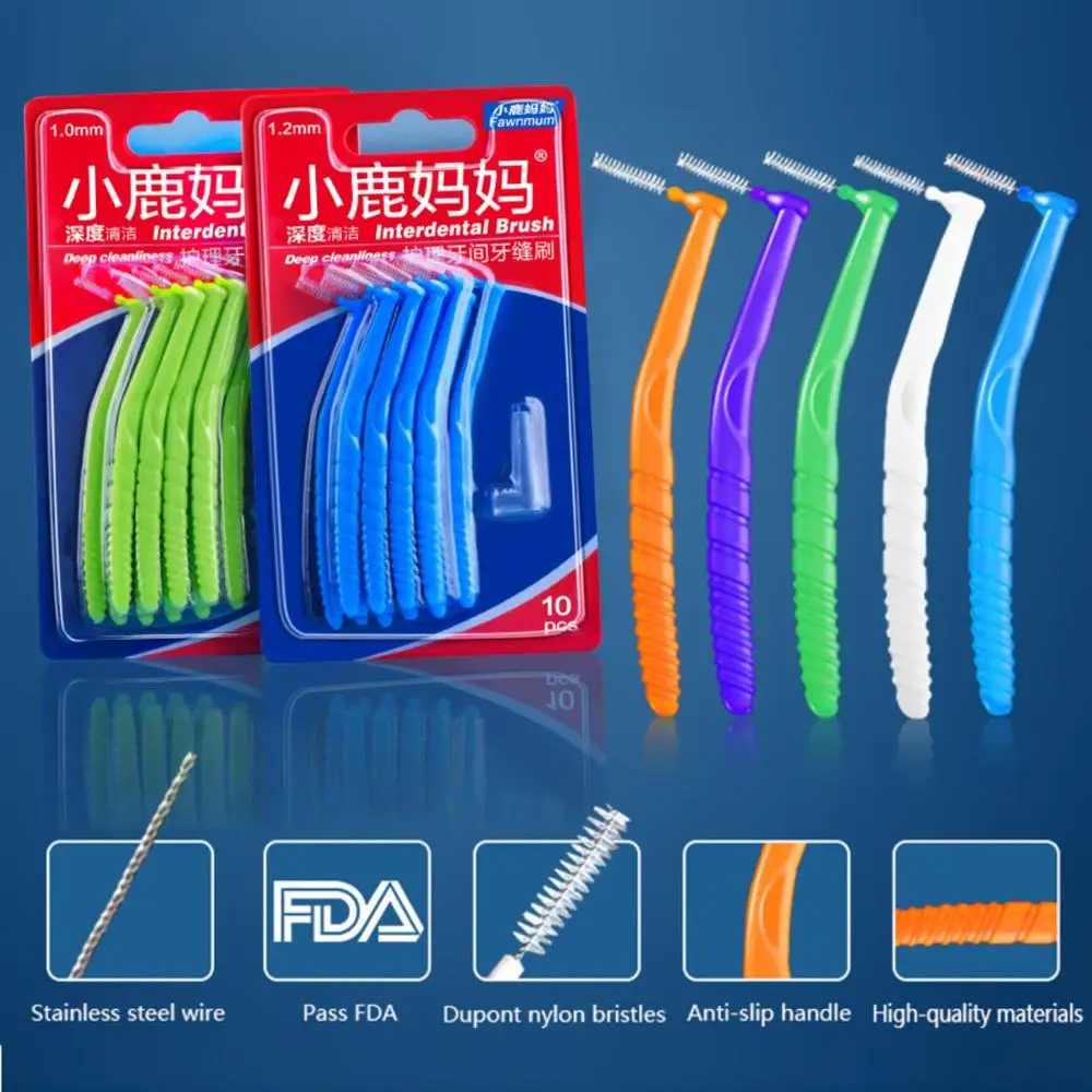 L Shape Push-Pull Interdental Brush Oral Care Teeth Whitening  Tooth Pick Tooth Orthodontic Toothpick Picks Plastic
