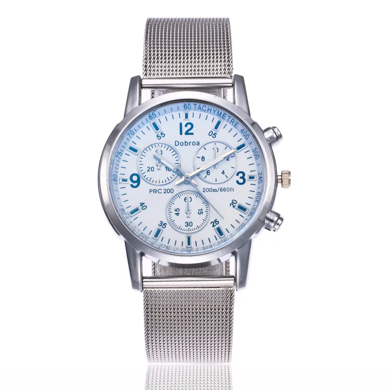 

AliExpress Hot Selling Mesh Belt Watch Classic Three-Eyed Casual Business Watch Customizable Logo