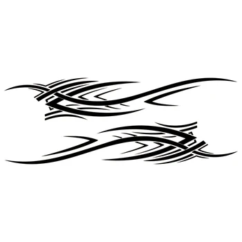 

2Pcs Car Sticker Flame Totem Sticker Door Diy Decoration Protection Decal 240x40Cm Car Shape Black