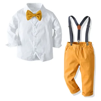 

Long-sleeve Shirt + Pants 4 PCS Boys Clothes for 1 2 3 4 5 6 Years Kids Outfits Fashion Infant Children Costume Boy Clothing Set