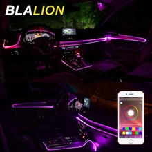 Tira de luces Led de neón para El Interior del coche, luz ambiental RGB para El coche, lámpara de ambiente colorida con Control por aplicación, accesorios decorativos para El Interior del coche