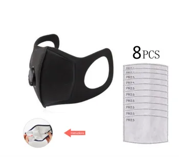 

Mask filter + 3pcs single and double breathing valve PM2.5 mask Reusable filter mask can be cleaned dustproof /antibacterial