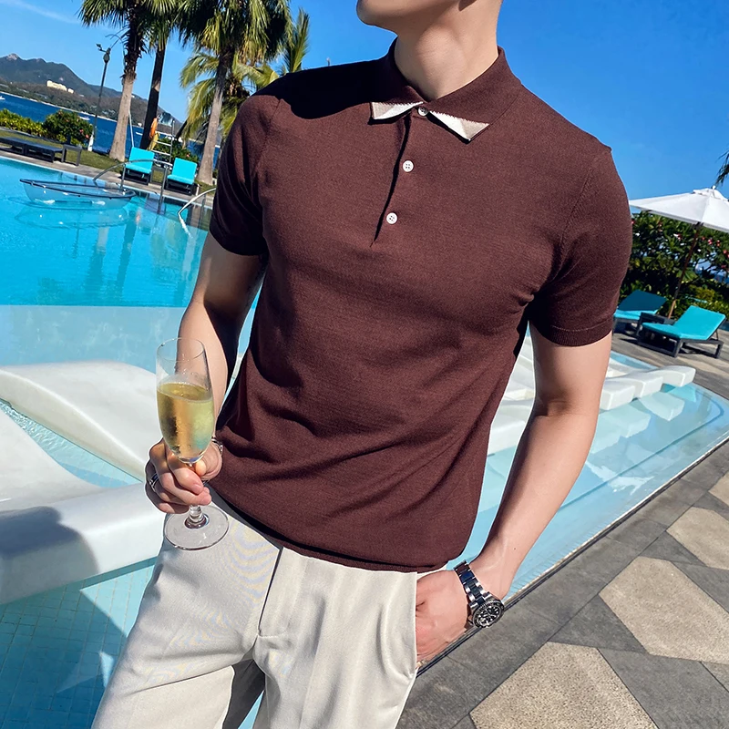 Camisa Polo Masculina 2020 мужская Трикотажная рубашка поло с коротким рукавом в британском