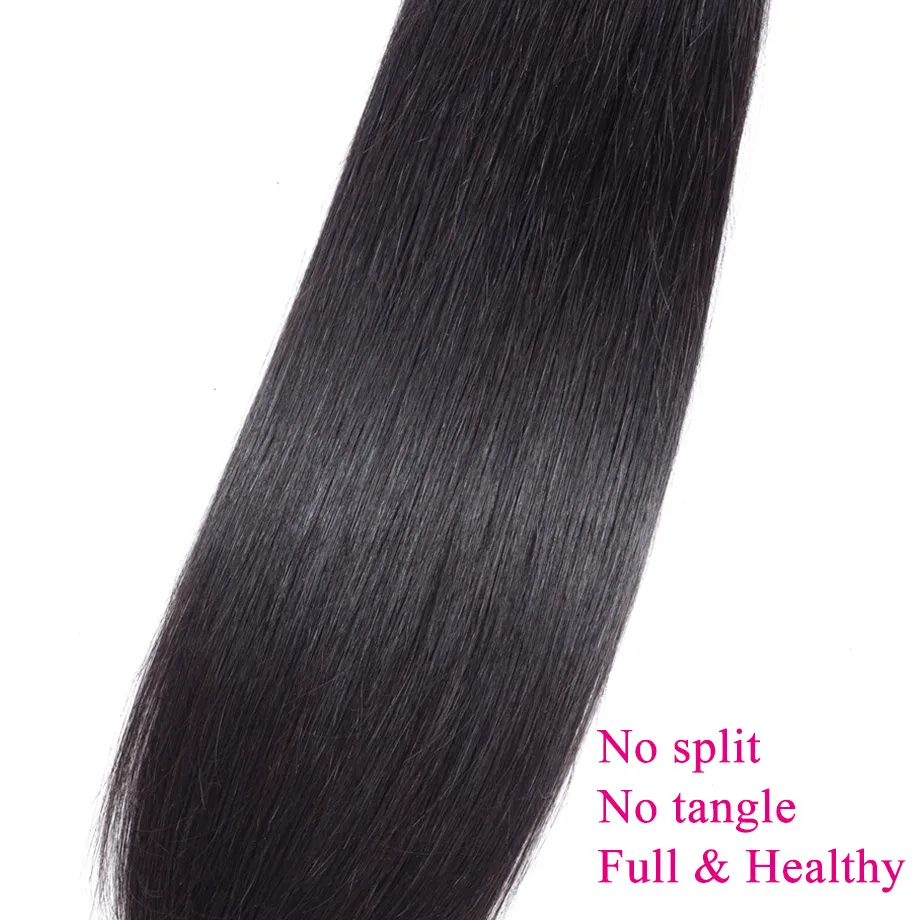 Straight Human Hair Bundles Remy Hair Straight Bundles Weaves Doule Drawn Natural Color 100% Human