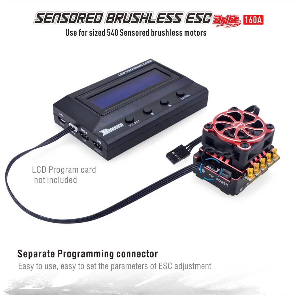 China Factory Surpass Hobby Rocket DRIFT Pro TS160Amp Brushless Speed Controller Sensored for 1/10 Competition racing cars