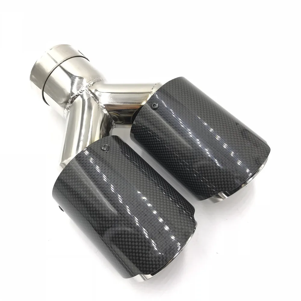 1 шт. Универсальный двойной akrapovic выхлопная насадка глянцевое углеродное волокно выхлопной трубы quad AK глушитель