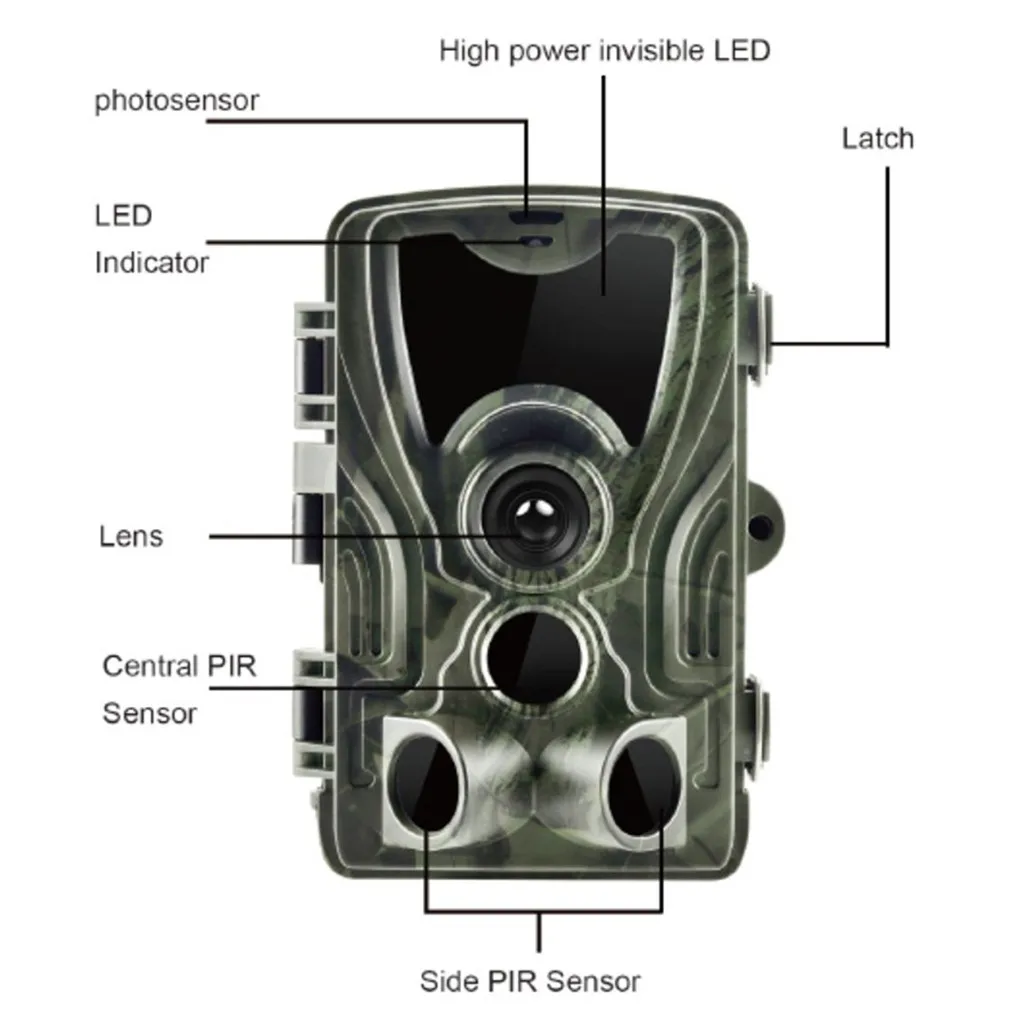 HC801A 16MP 1080P HD видео охотничья камера ночного видения 42 светодиода IR Cam ловушка для