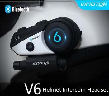 

Vimoto V6 BT Interphone Motorcycle Helmet Headset Intercom simultaneously pair 2 different Bluetooth High-fidelity transmission