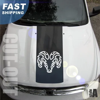 

For 1500 2500 3500 Truck Hood Ram Head Stripe Vinyl Decal Sticker Graphic