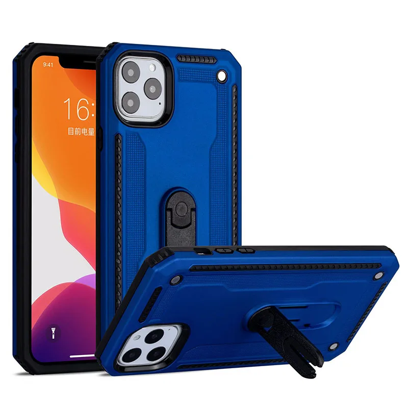 Ударопрочный чехол для телефона для iphone 11 Pro Max, чехол для iphone Xs Max Xr X 8 7 6s 6 Plus, автомобильный держатель, чехол - Цвет: Blue