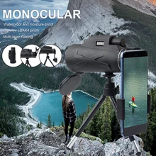 

80x100 Monocular Professional Telescope Low Light Vision BAK4 Lens Waterproof with Tripod Phone Clip for Camping Bird Watching