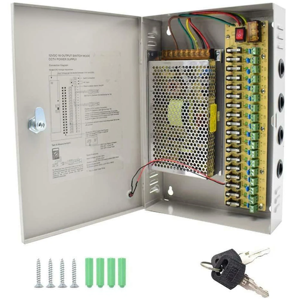 18 Channel 12V 20A CCTV Camera DC Power Supply Box