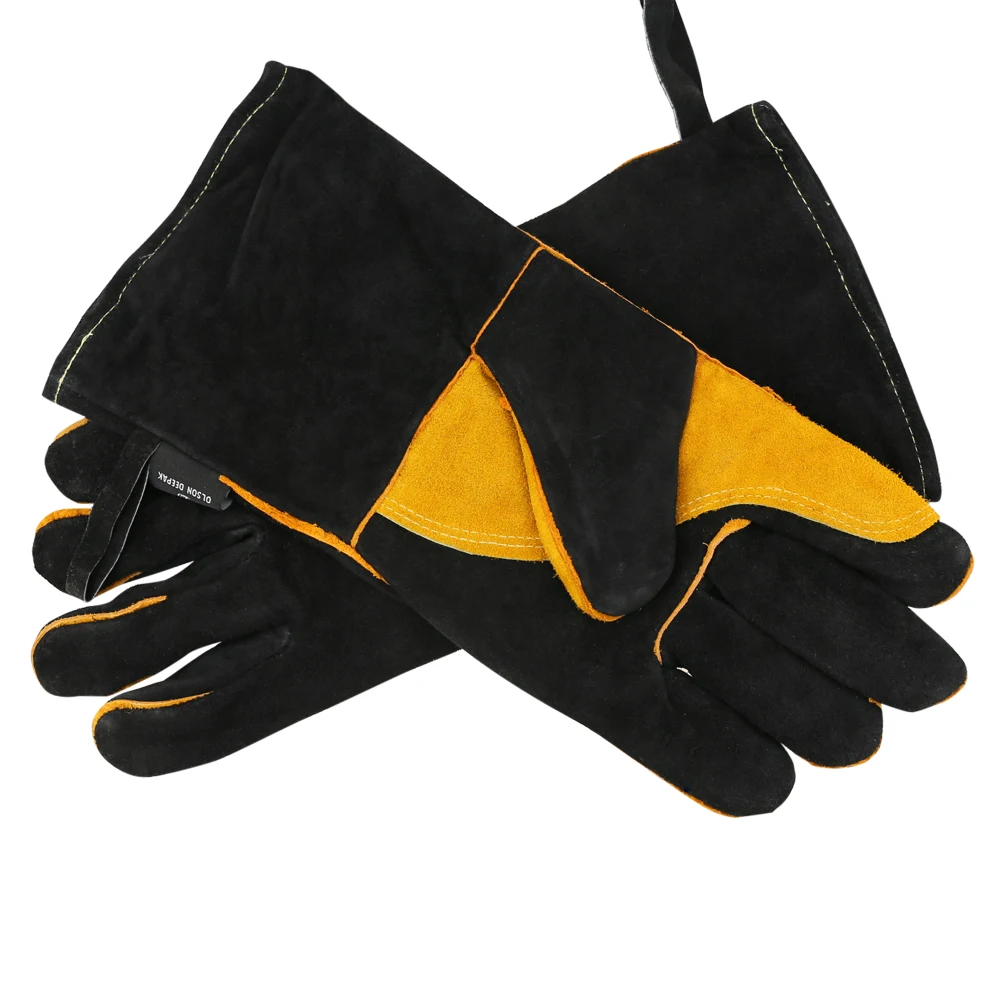 

Long Leather Welding Gloves With Double Palm Thick Cow Split Leather Welder Heat Resistant Oven Working Glove