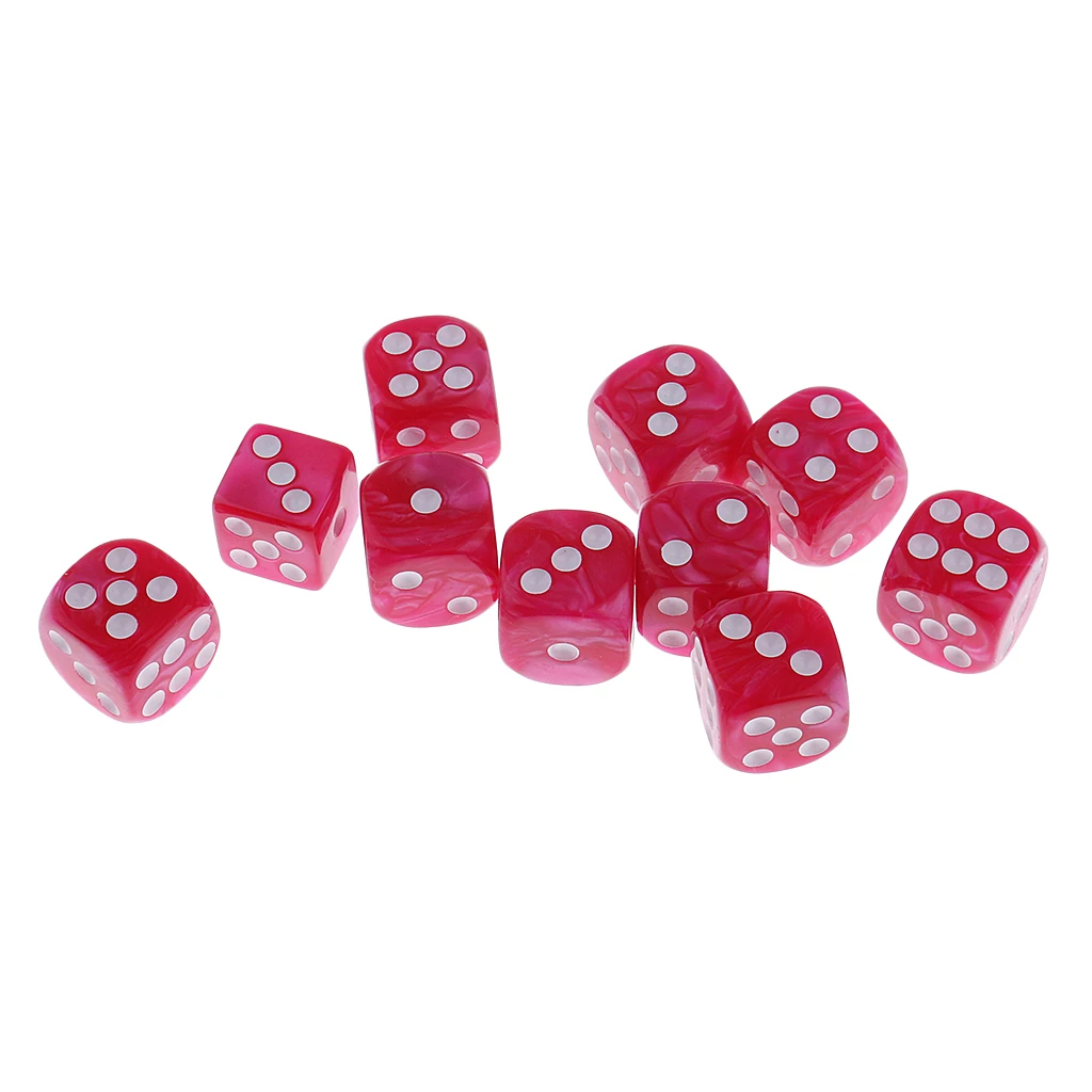 10 Pieces Plastic 6-sided Digital Dice D6 for Party Bar Table Game Accessory Gaming Dice Birthday Parties Board Game
