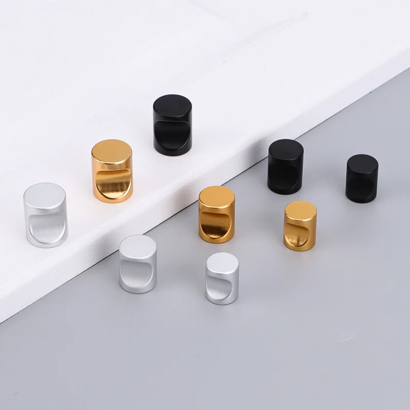 Modern simple aluminum alloy single hole golden handle black round cabinet drawer solid Knobs | Обустройство дома